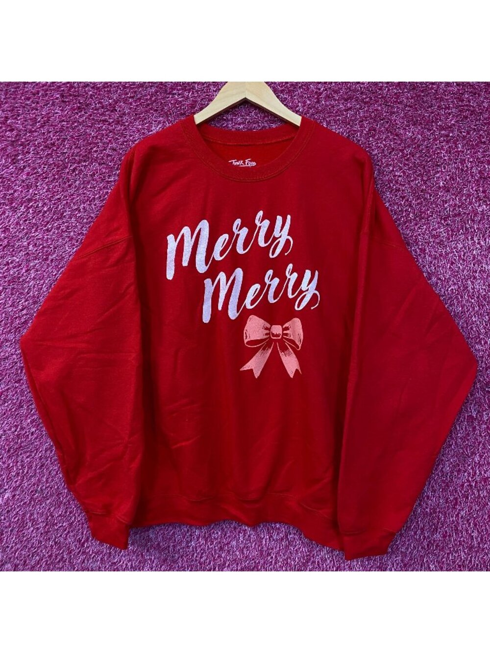 Junk Food Merry Merry Graphic Fleece Sweatshirt XL
